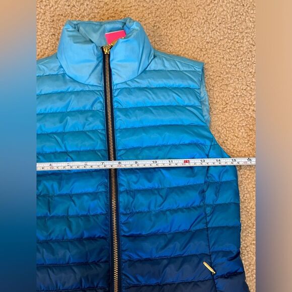 NWT Lilly Pulitzer Noella Blue Ombré Down Vest Sz XXS - Picture 12 of 16